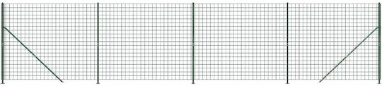 vidaXL Wire Fencing Galvanized with PVC Coating Set Green 1.4x10m