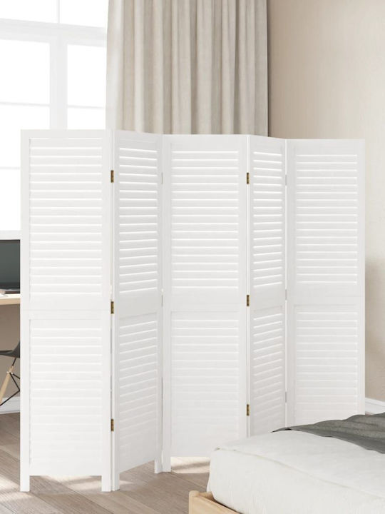 vidaXL Decorative Room Divider Wooden with 5 Panels 175x160cm