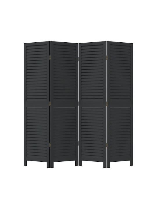 vidaXL Декоративен Параван Дървен с 4 Панела 140x160см