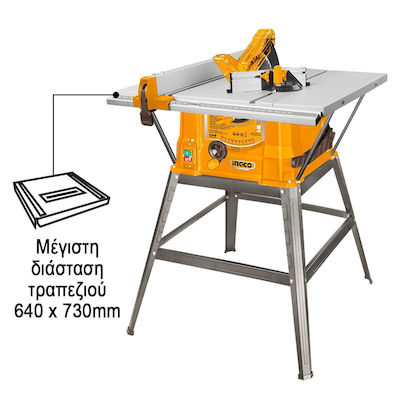 Ingco Bench Saw 1500W, Cutting Disc Diameter 254mm & Cutting Speed 4500rpm TS150078