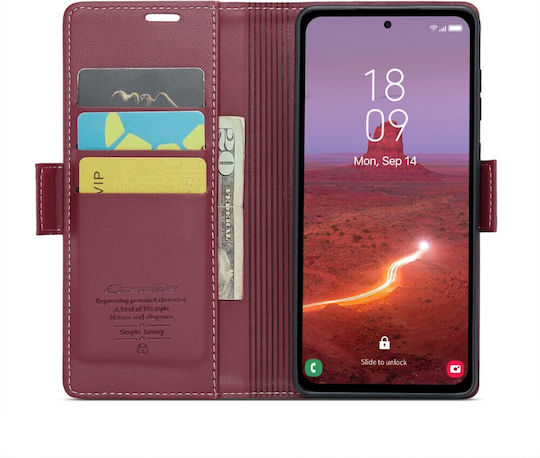Caseme Wallet Synthetic Leather / Silicone / Plastic Red (Galaxy A55)