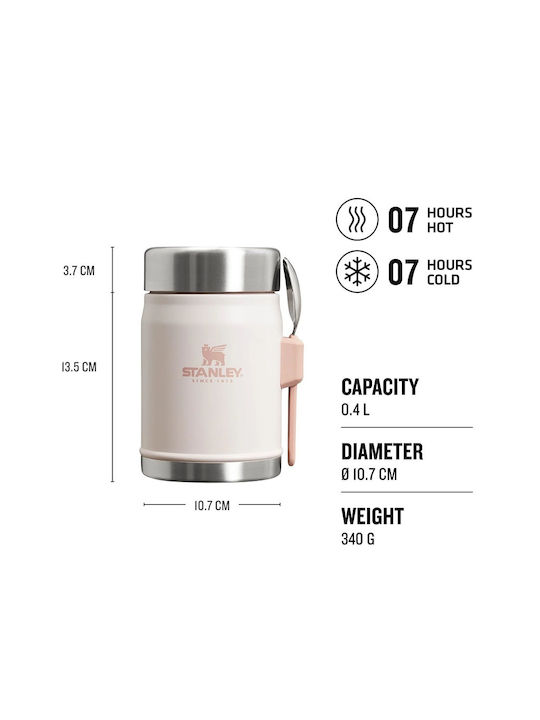 Stanley The Legendary Food Jar and Spork Cutie pentru Mâncare Termos Inox Roz 400ml 1buc
