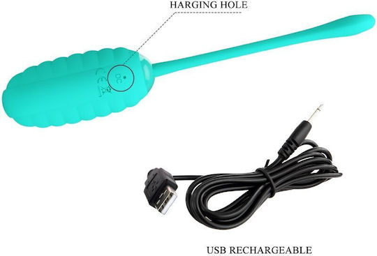 Pretty Love Kirk Rechargeable Vibrating Egg Aqua Green