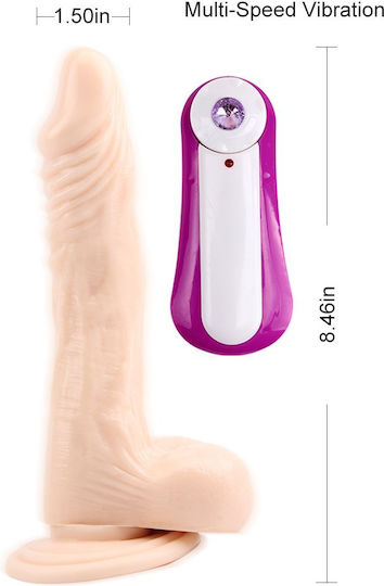Telescopic Realistic Vibrator Suction Cup 21cm