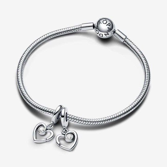 Pandora Durchzieh-Motiv für Schmuck in Form Herz aus Silber