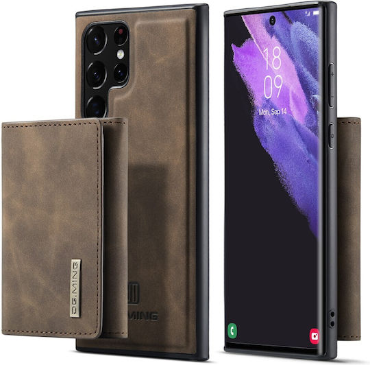 DG.MING Портмоне Изкуствена кожа / Силикон / Пластмаса Кафяв (Galaxy S22 Ultra 5G)