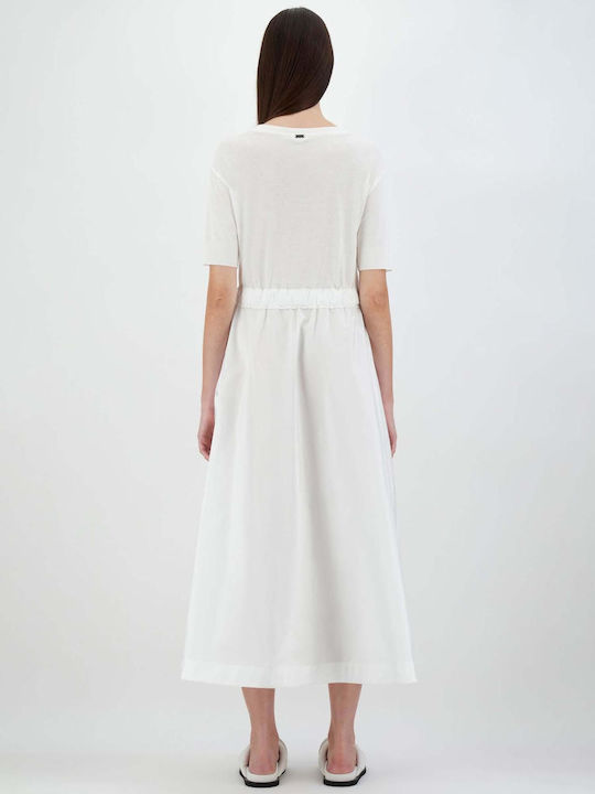 Herno Midi Φόρεμα Πλεκτό Λευκό
