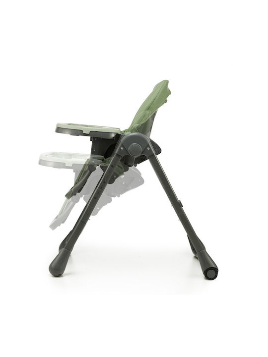 Kinderkraft Tummie Foldable Baby Highchair 2 in 1 With Adjustable Height Green