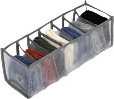 Plastic Storage Box for Underwear in Gray Color 1pcs