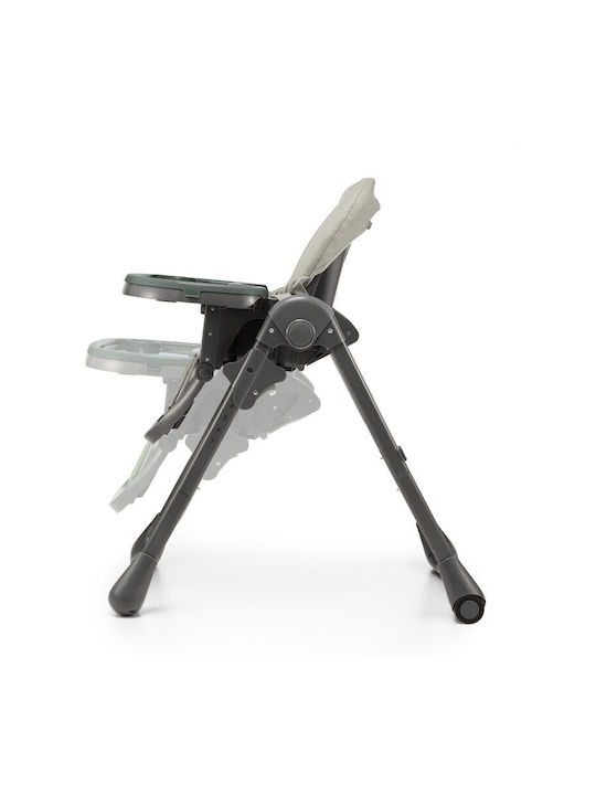Kinderkraft Tummie Foldable Baby Highchair 2 in 1 with Adjustable Height Gray