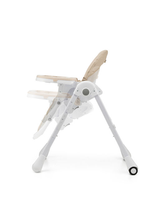 Kinderkraft Tummie Foldable Baby Highchair 2 in 1 with Adjustable Height Beige