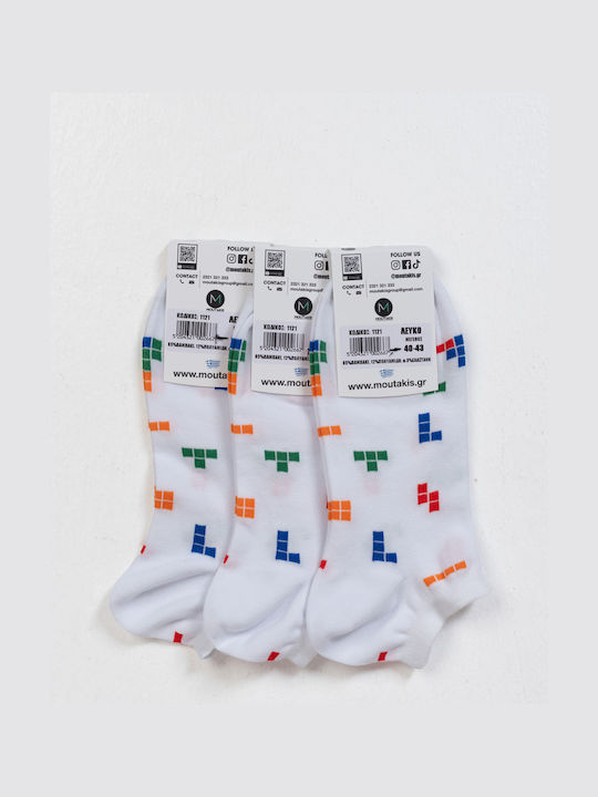 Sock Ing Дамски Чорапи с Дизайн White 3Пакет Sock Ing Дамски Чорапи с Дизайн White 3Пакет