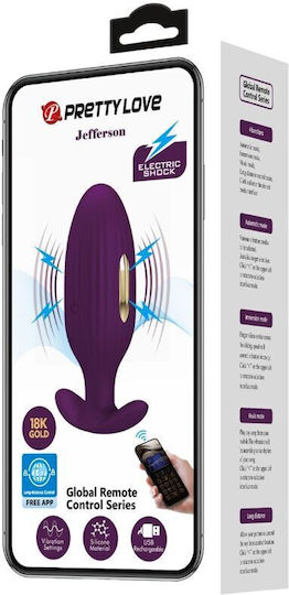 Pretty Love Jefferson App Controlled Anal Plug Purple