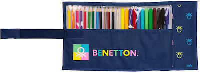 Benetton Pencil Case with 1 Compartment Blue