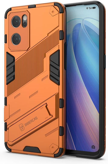 Oppo Reno7 5g China Punk Armor 2 In 1 Pc + Tpu Shockproof Telefon Fall unsichtbar Halter Orange