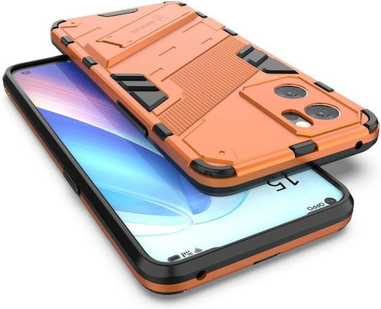 Oppo Reno7 5g China Punk Armor 2 In 1 Pc + Tpu Shockproof Telefon Fall unsichtbar Halter Orange