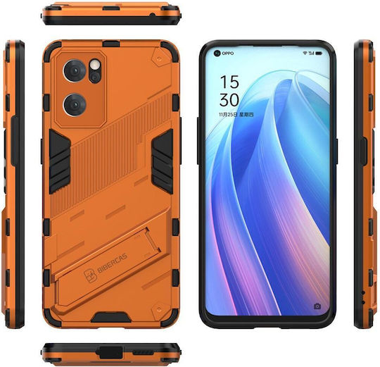 Oppo Reno7 5g China Punk Armor 2 In 1 Pc + Tpu Shockproof Telefon Fall unsichtbar Halter Orange