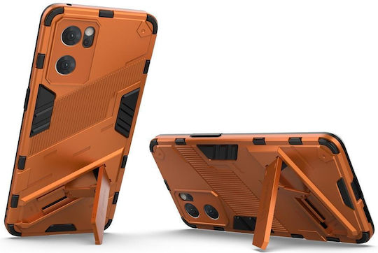 Oppo Reno7 5g China Punk Armor 2 In 1 Pc + Tpu Shockproof Telefon Fall unsichtbar Halter Orange