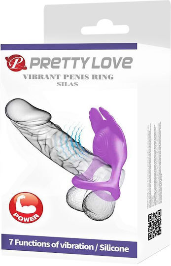 Pretty Love Vibrant Penis Ring 7 Vibrations Purple Silicone