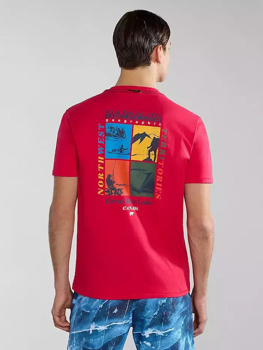 Napapijri Ανδρικό T-shirt Κοντομάνικο Red