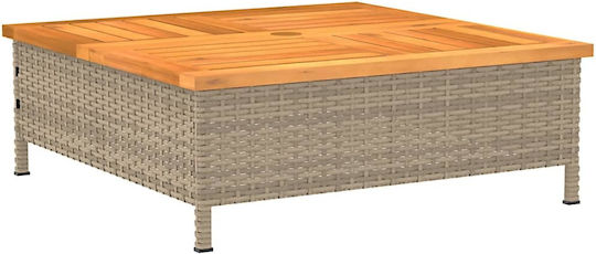 vidaXL Стойка за чадър Дърво Бежов 70x70x25см