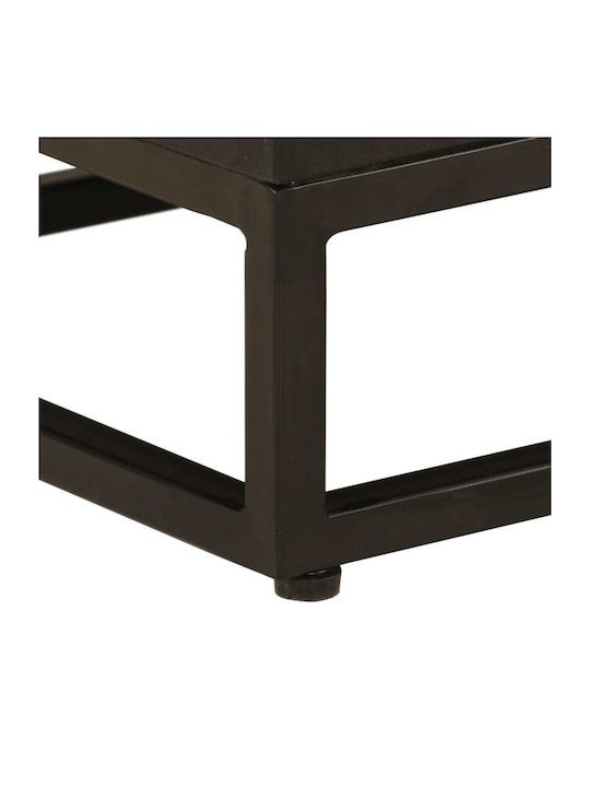 Wooden Bedside Table with Metal Legs Mango 40x30x50cm