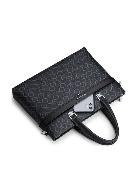 Leder Herrentasche Geldbörse Schwarz