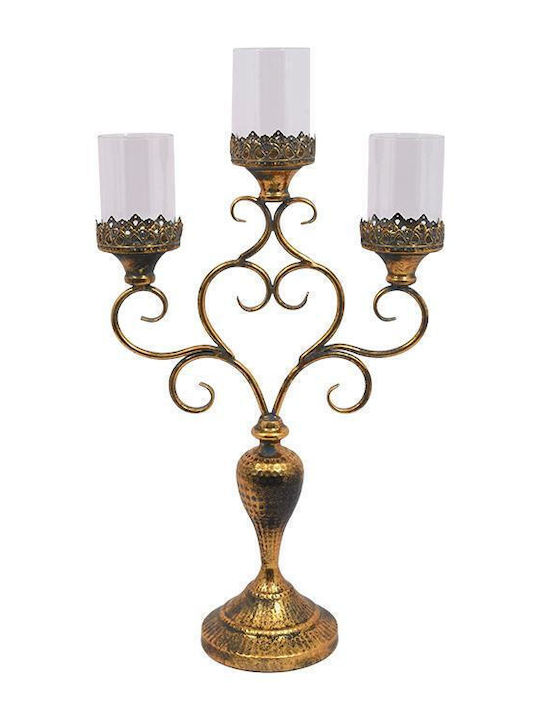 Fylliana Candle Holder Metal in Gold Color 66cm 1pcs