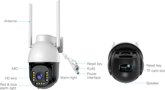 Vstarcam CS611Q-UV IP Cameră de Supraveghere Wi-Fi Full HD+ 4MP Rezistentă la apă cu Comunicare Bidirecțională și Lentilă 4mm