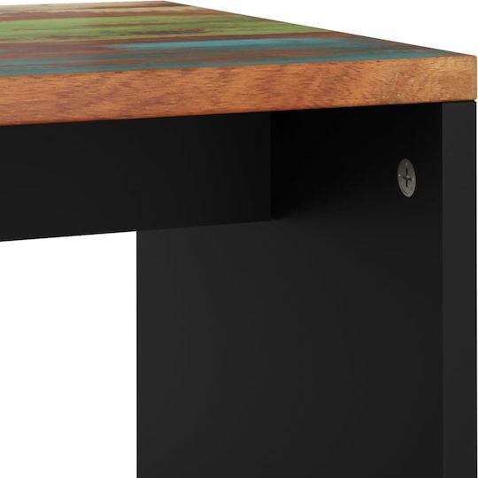 Rectangular Side Table from Solid Wood Multicolour L40xW31xH46cm.