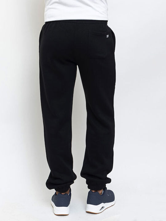 Leg Pant Sweatpants with Elastic Black