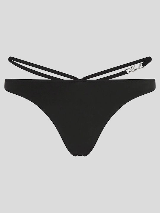 Costum de baie pentru femei Karl Lagerfeld DNA Sign Bottoms 241w2202 999 Negru