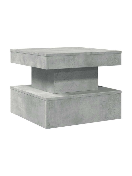 Square Side Table Wooden with LED Grey L50xW50xH40cm.