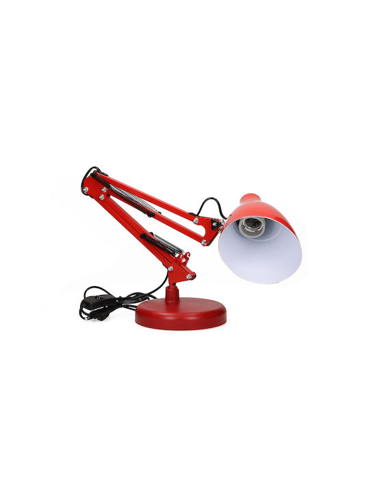Virone Office Lamp with Foldable Arm for Socket E27 in Red Color