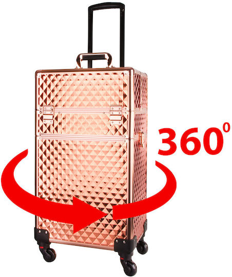 Molly Lac Diamond 3d Cosmetic Case Rose gold