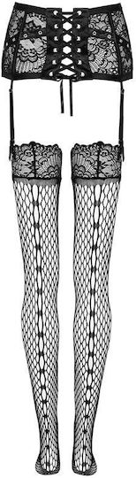Livco Corsetti Mode Strumpfgürtel + Strümpfe Schwarz