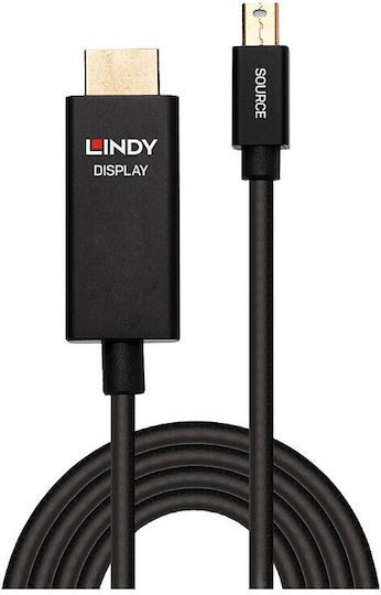 Lindy Кабел DisplayPort мъжки - mini DisplayPort мъжки 1м Черен