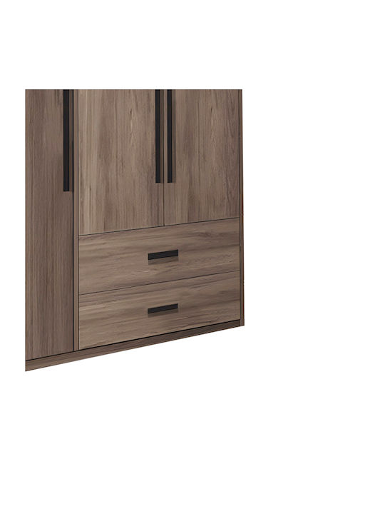 Ușă triplă Dulap de Haine Edritte Nuci 120x52x195cm