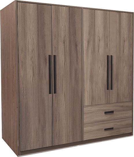 Четири врати Гардероб Edritte Орех 160x52x195см