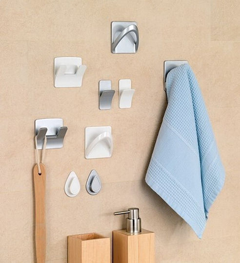 Inofix Haken Badezimmer Einzeln Aufkleber ​5.2x3.8cm Silber