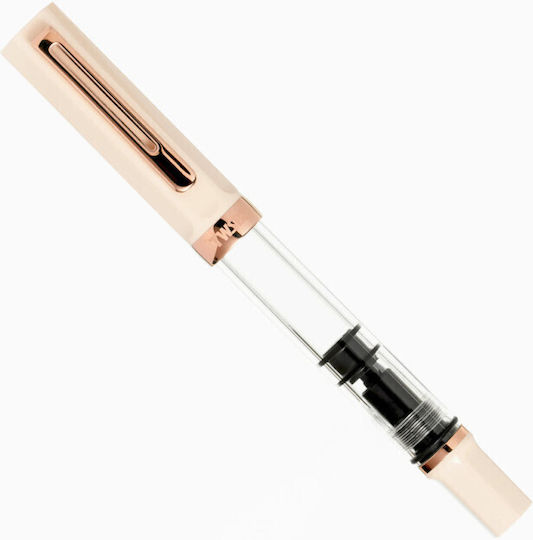 Twsbi Eco Creme Cu Pană De Scris Caligrafie Fine Bej Din Plastic Cu Cerneală Neagră