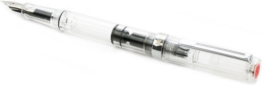 Twsbi Piston Filling Calligraphy Pen Medium Transparent with Red Ink