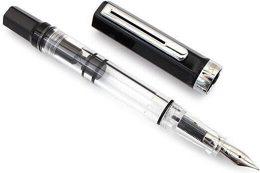 Twsbi Piston Filling Stilou Caligrafie Fine Negru Cu Cerneală Neagră
