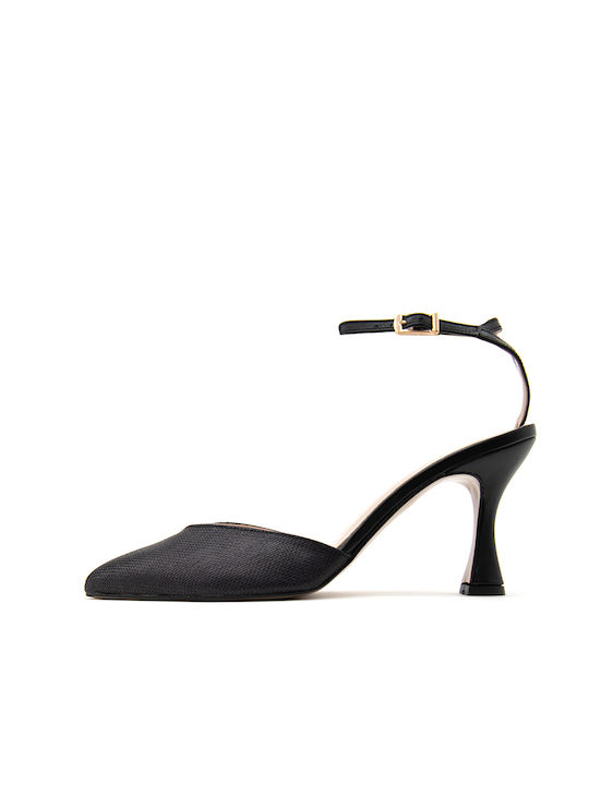 I Athens Leder Pumps mit hohem Absatz Schwarz