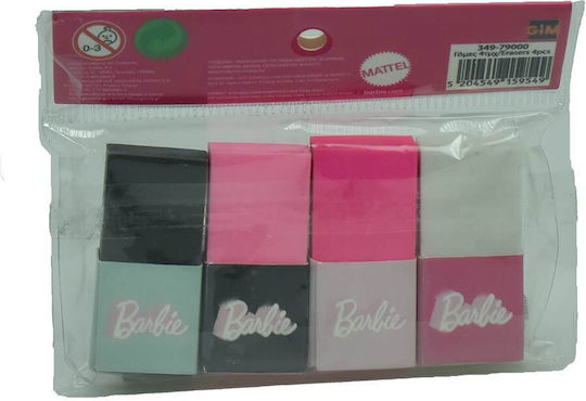 Gim Σετ Γόμες για Μολύβι Barbie 4τμχ