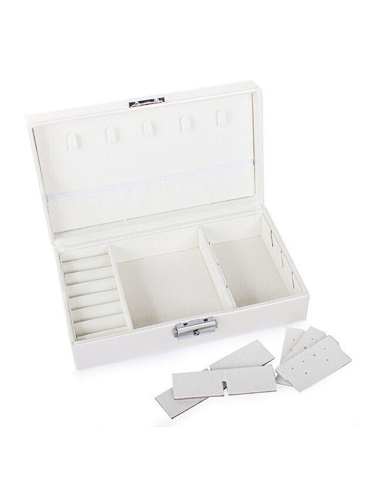 Casetă Pentru Bijuterii Albă 21x12x6cm