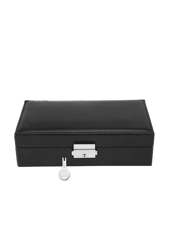 Κουτί Κοσμημάτων Ταξιδιού Μαύρο 21x12x6cm