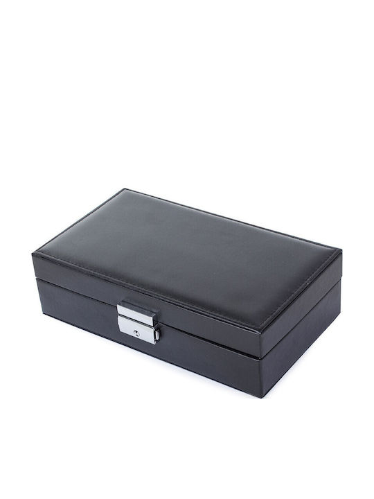 Κουτί Κοσμημάτων Ταξιδιού Μαύρο 21x12x6cm