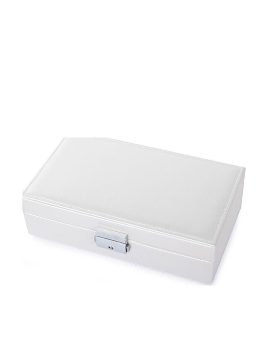Casetă Pentru Bijuterii Albă 21x12x6cm