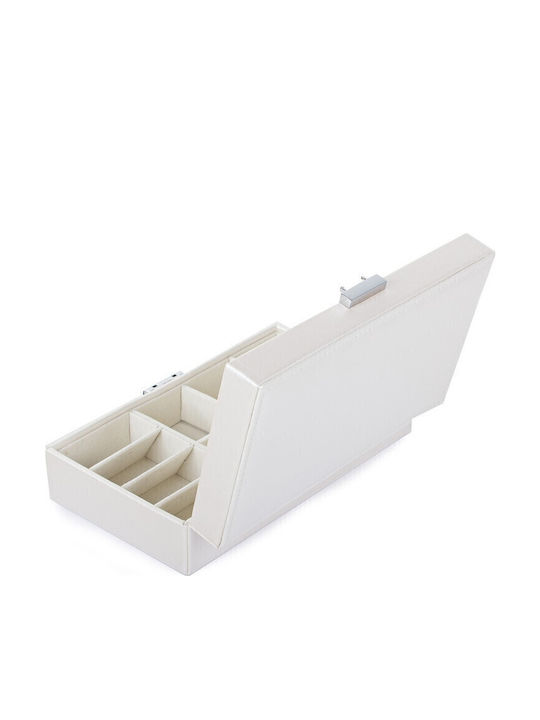 Casetă Pentru Bijuterii Albă 21x12x6cm